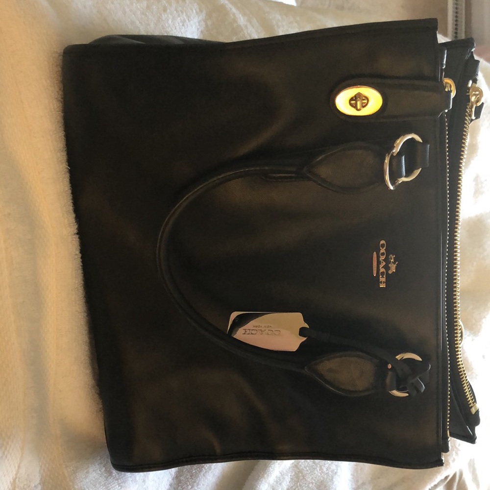 Black leather Coach purse - Picture 2 of 7